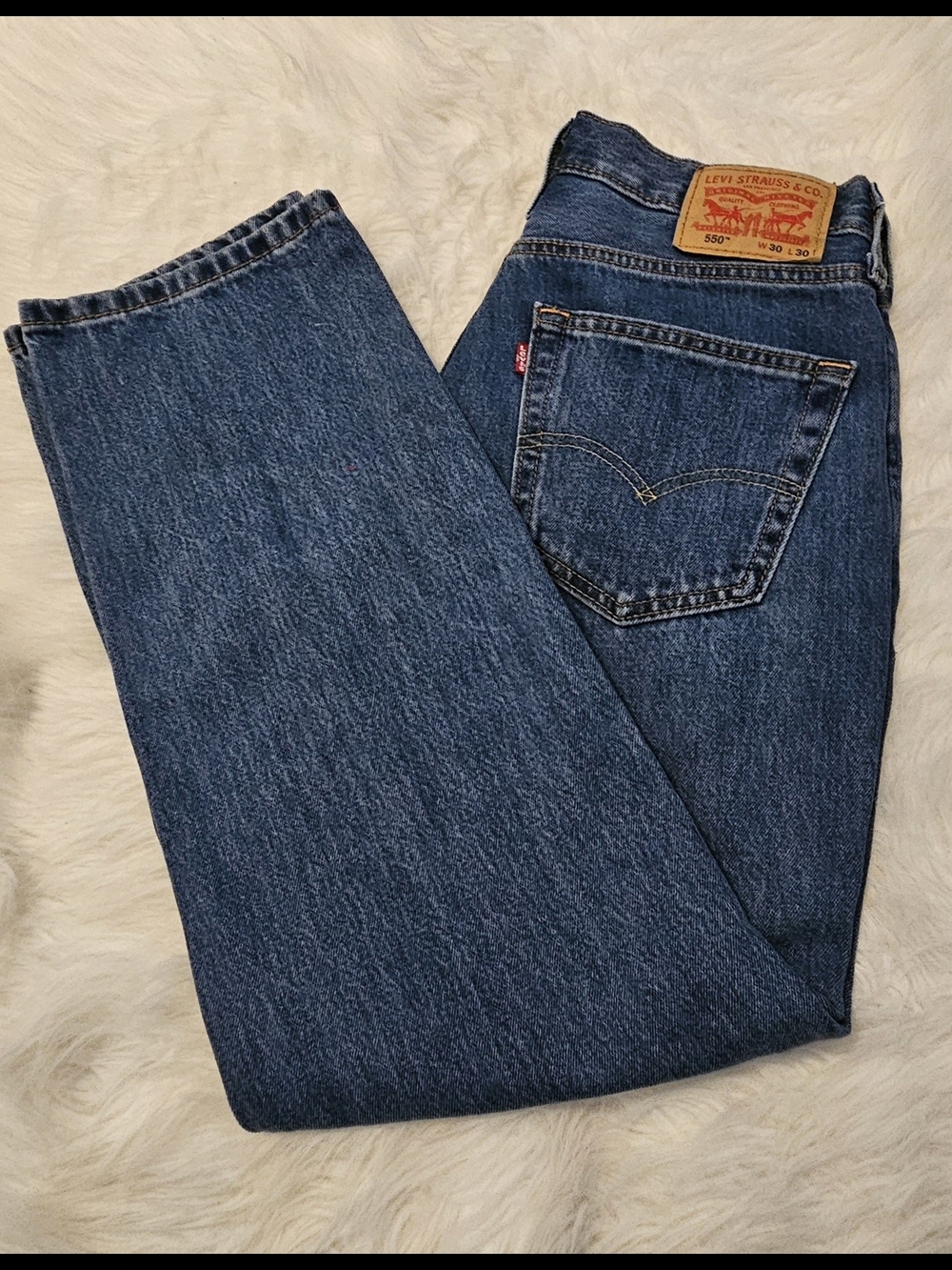 Levi's Men's 550 Dark Blue Straight-Leg Jeans